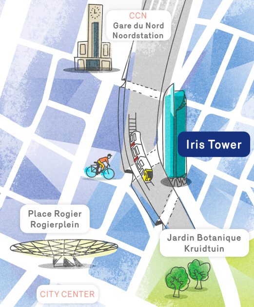 Plan vers l'Iris Tower